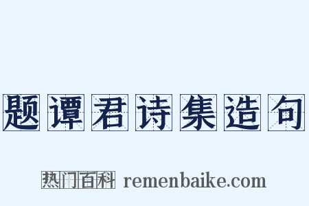 题谭君诗集造句是什么意思的图片